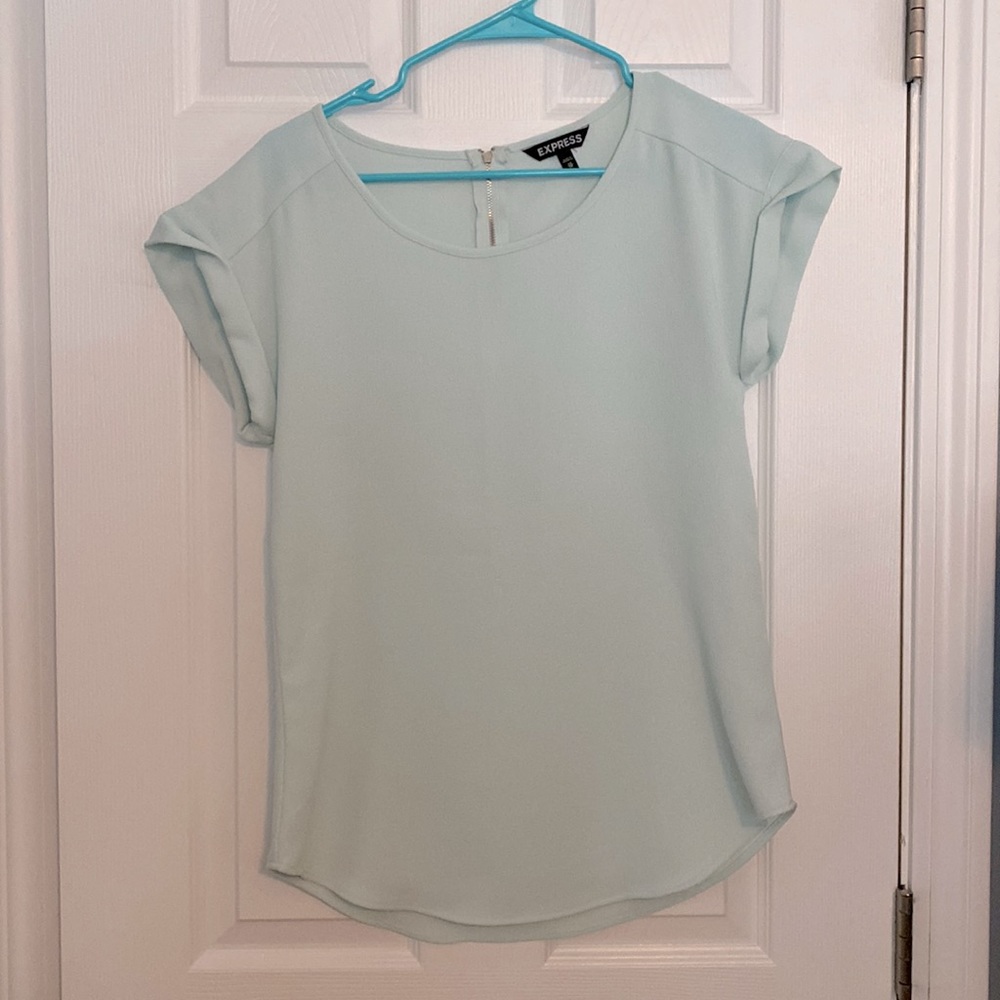 Express, Mint Color Blouse, Zipper back